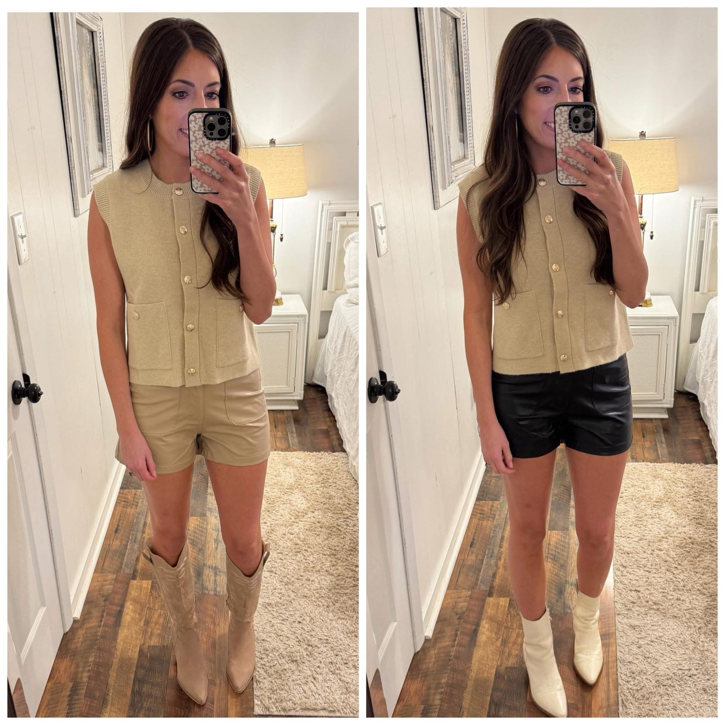 Ecru Sweater Knit Top