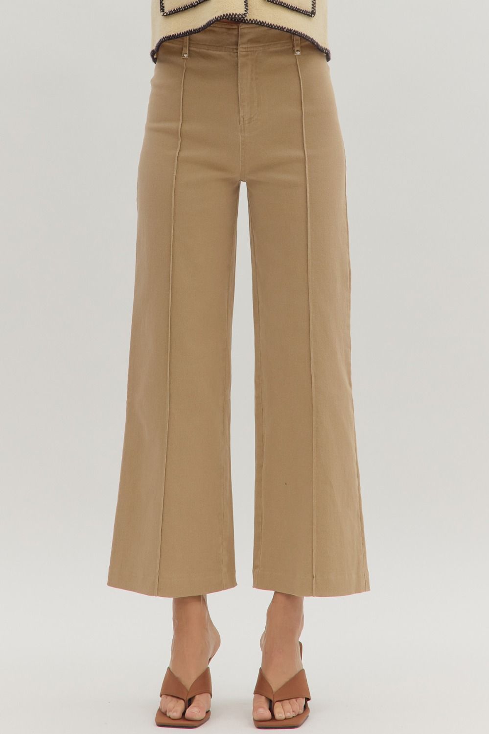 Camel High Rise Seam Pants