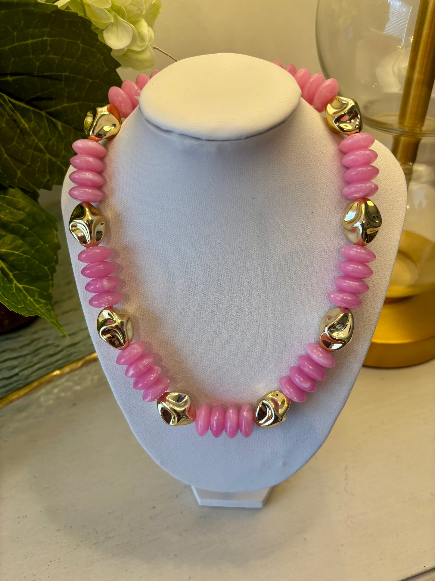 Light Pink Beaded Necklace