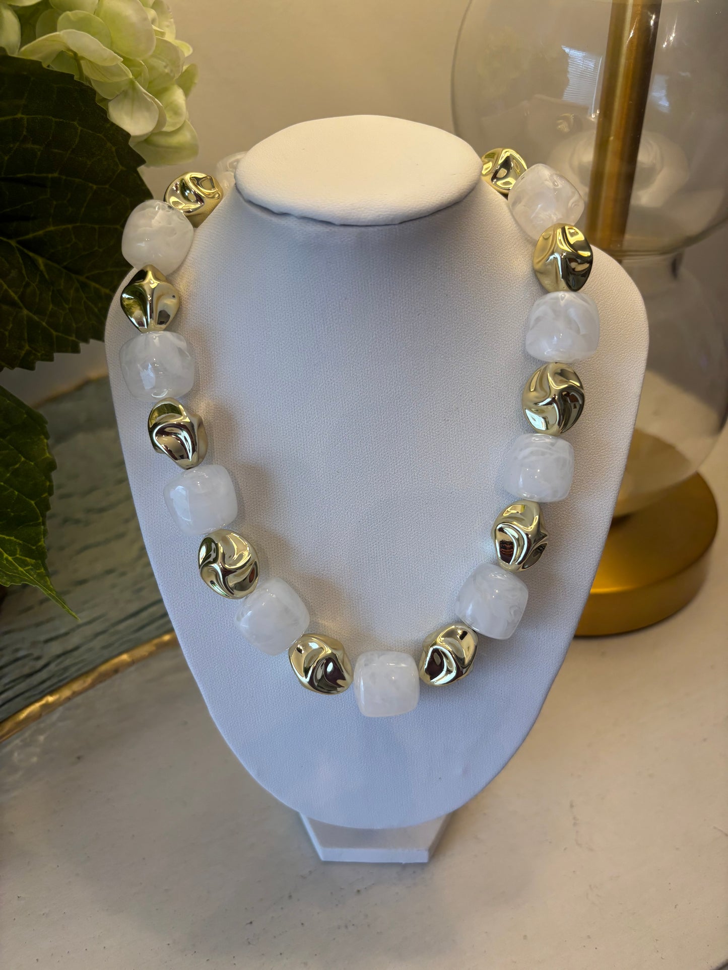 White Beaded Necklace