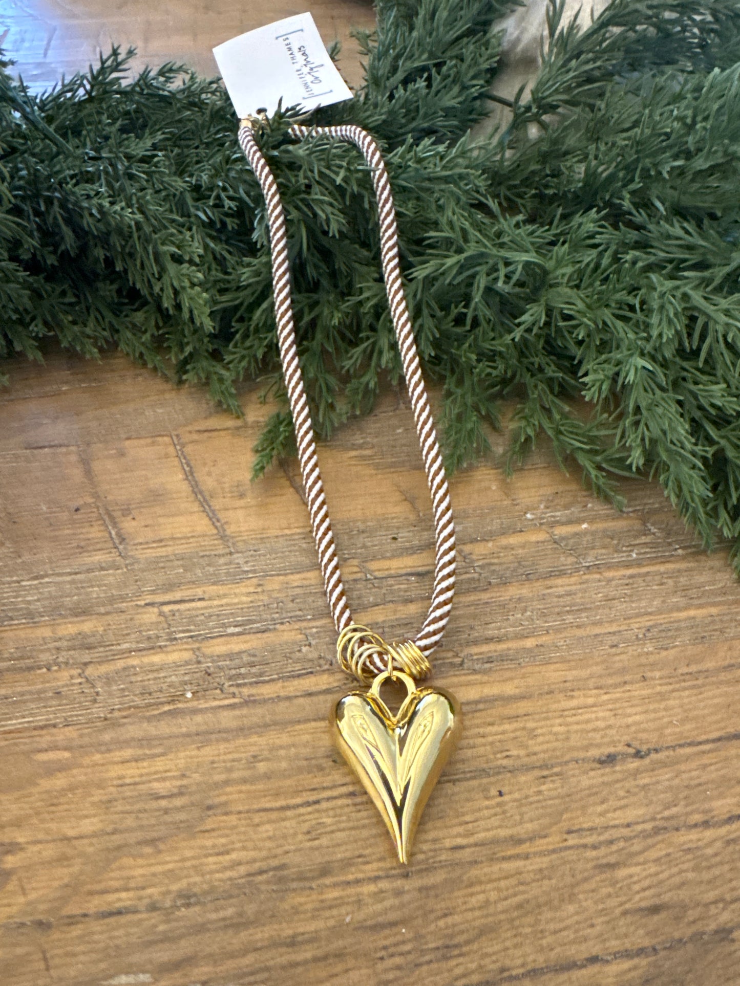 Brown Striped Rope Necklace