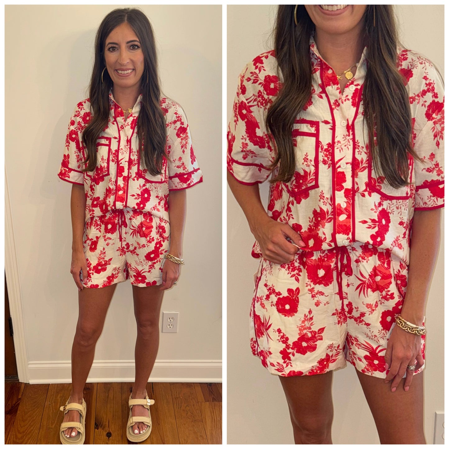 Red Floral Set