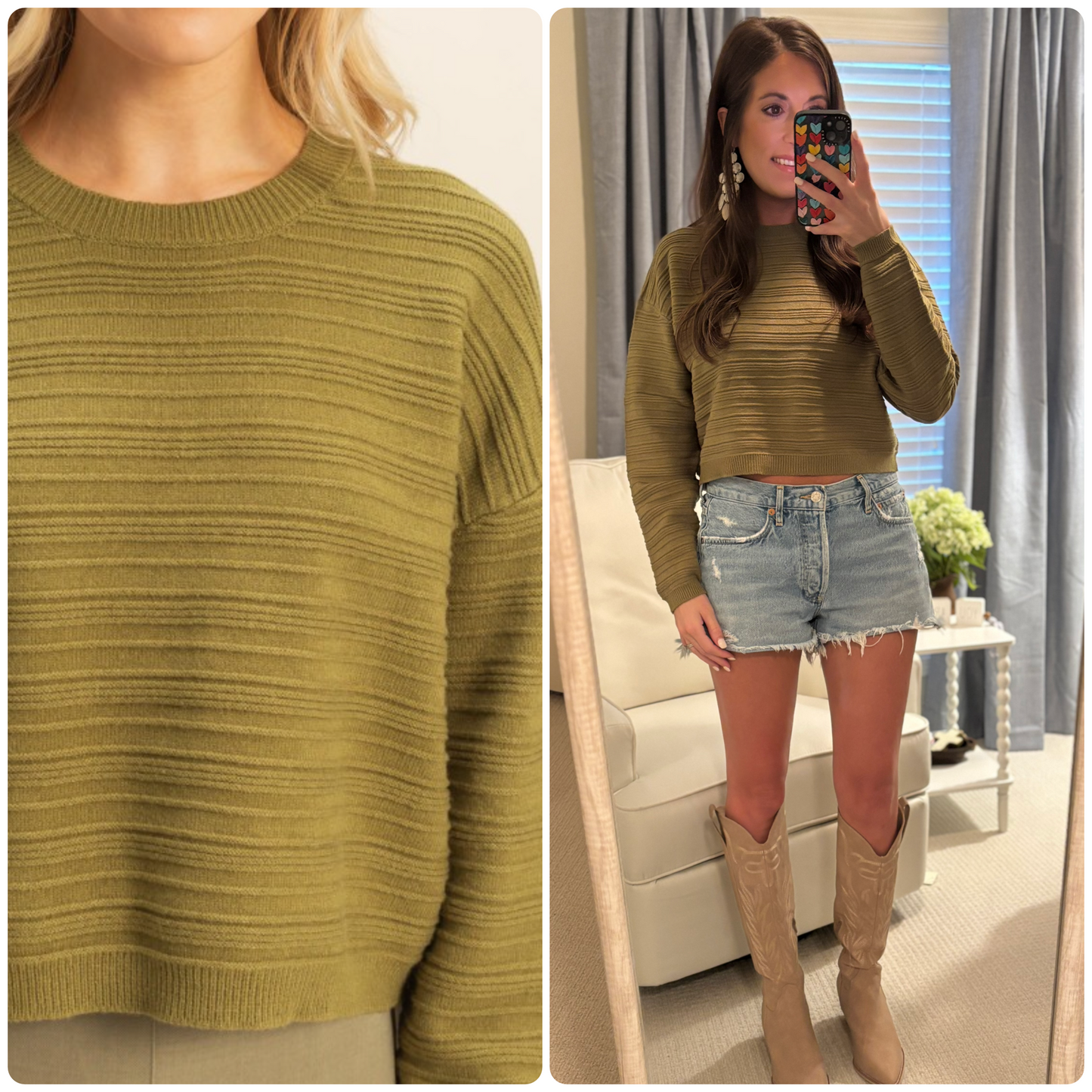 Olive Textured Sweater