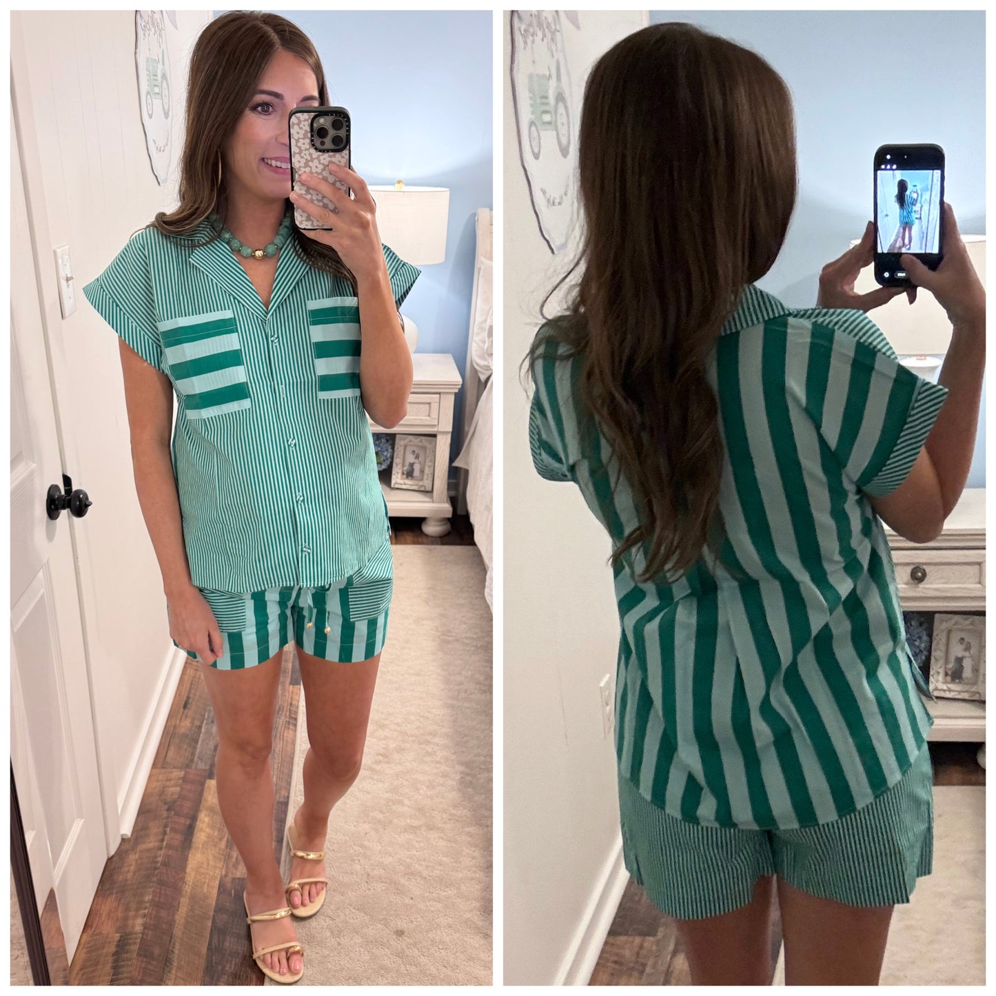 Green Striped Set