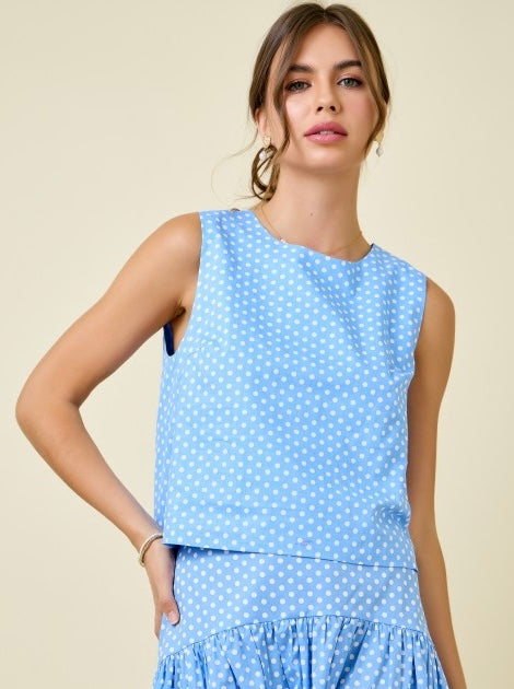 Polka Dot Sleeveless Top