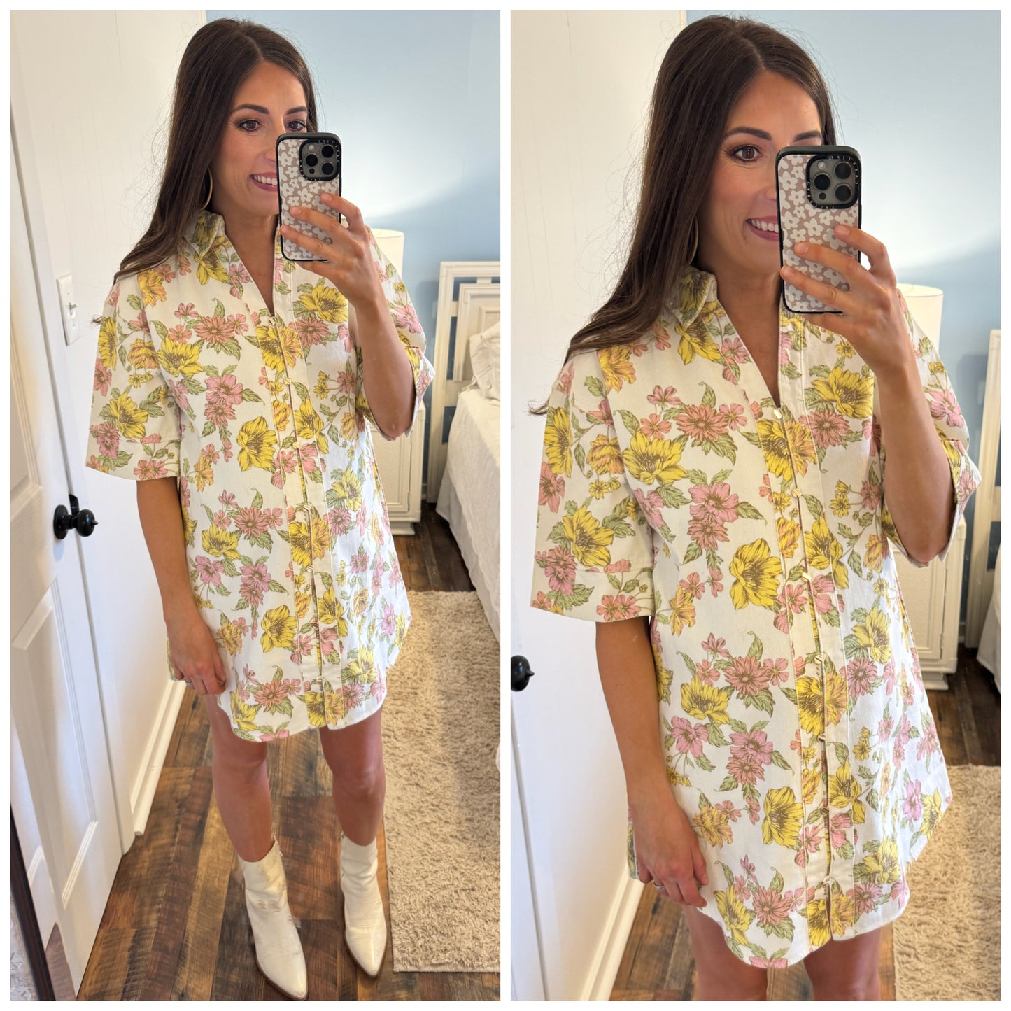 Denim Floral Dress