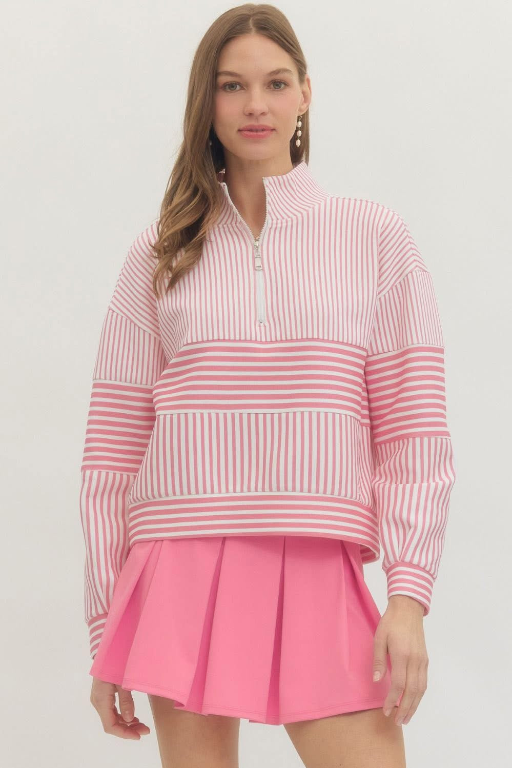 Pink Striped Pullover