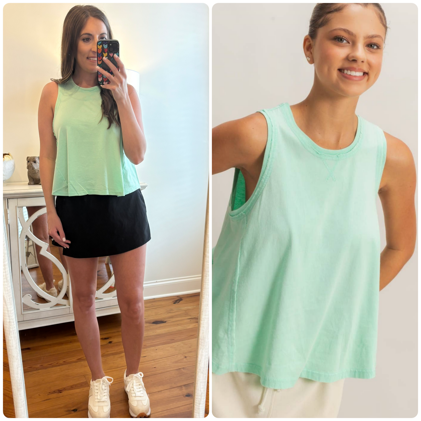 Sleeveless Washed Top