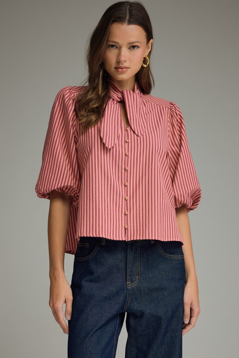 Wine Striped Top