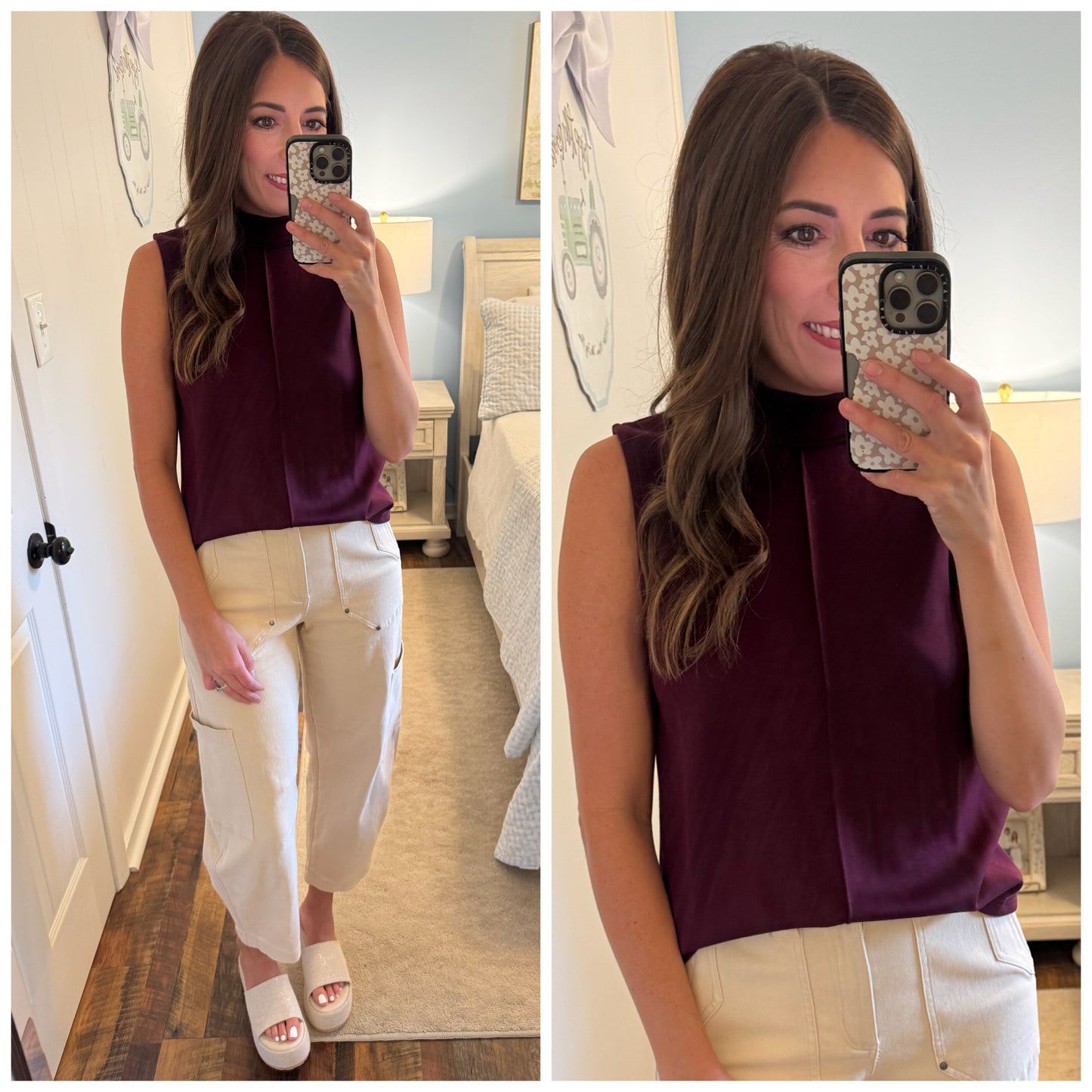 Burgundy Mock Neck Top