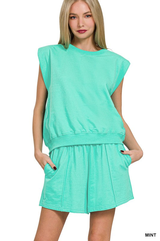 Mint Sleeveless Top & Shorts Set