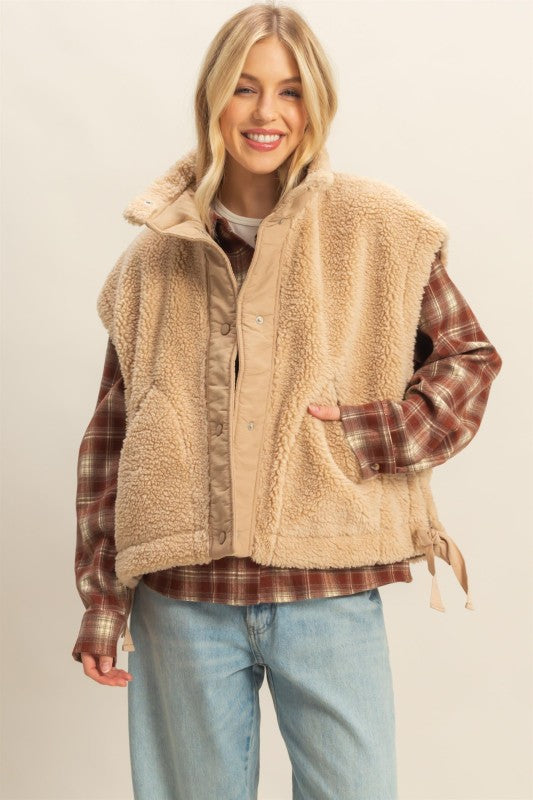 Beige Cozy Sherpa Vest