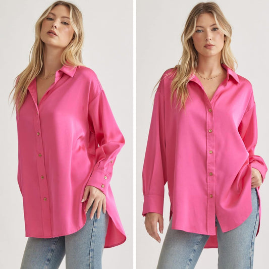 Pink Button Down Top