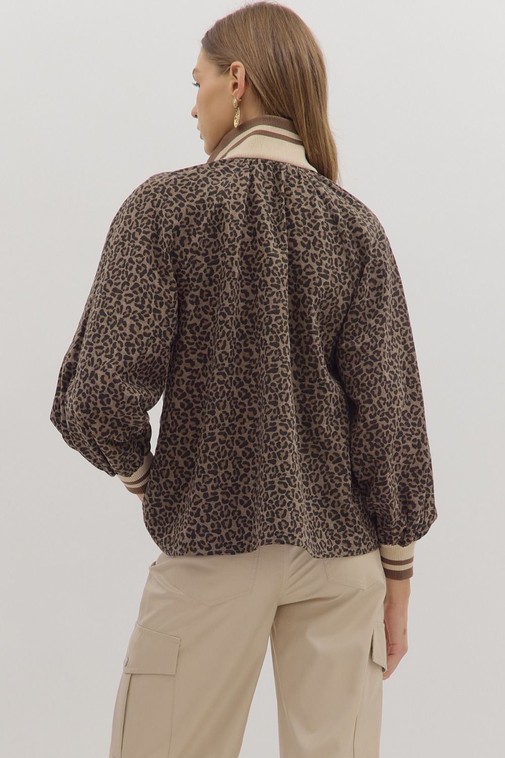 Taupe Leopard Top