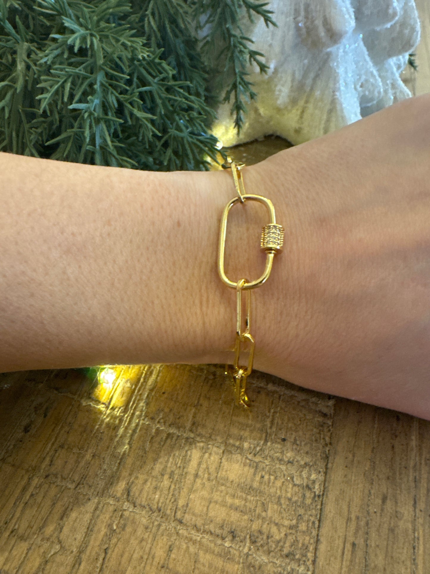 Gold Lock Bracelet