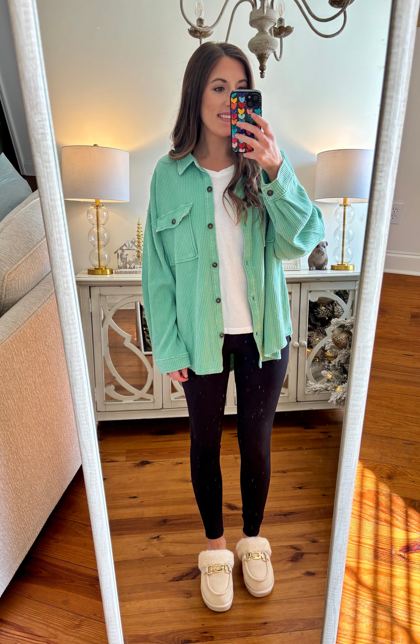 Emerald Acid Wash Shacket