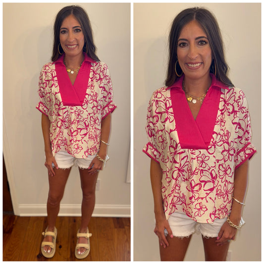 Pink Floral Top