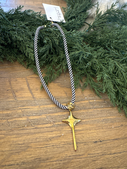 Black and White Rope Necklace