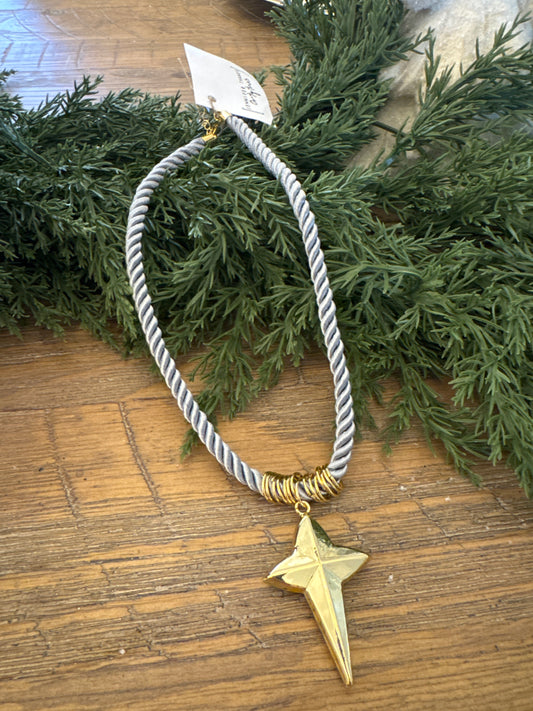 Gray Rope Necklace