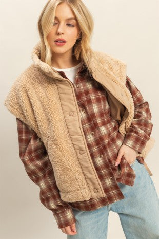 Beige Cozy Sherpa Vest