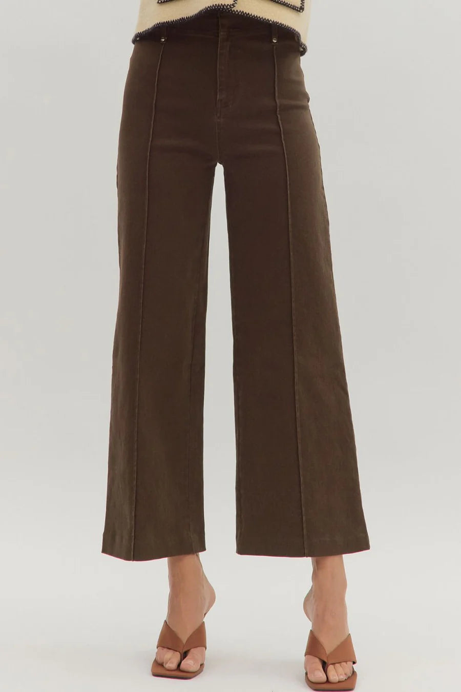 Brown High Rise Seam Pants