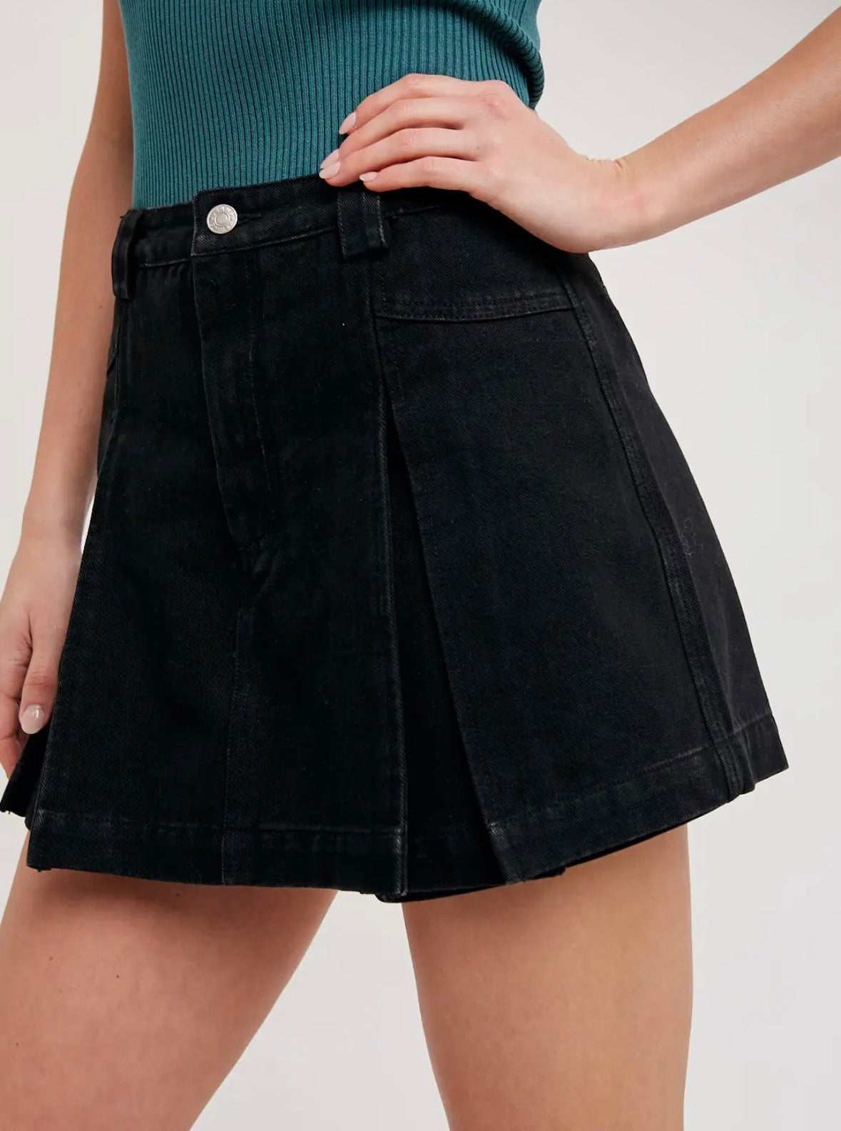 Black Pleated Skort