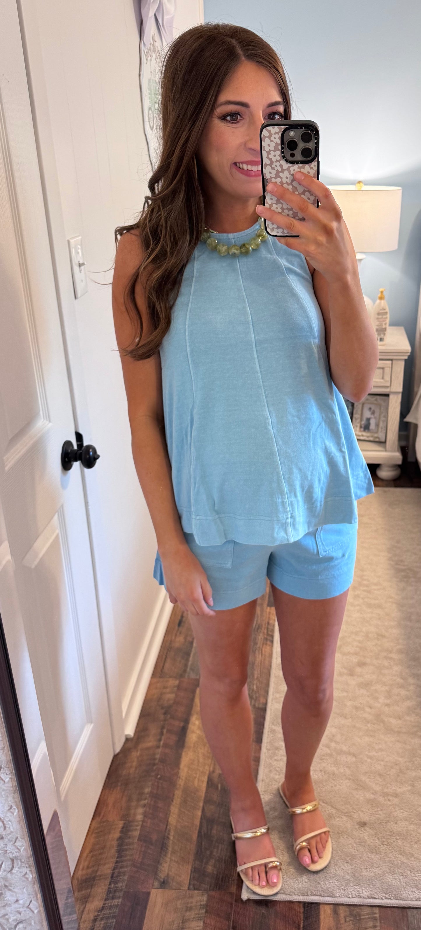 Round Neck Top and Short Set