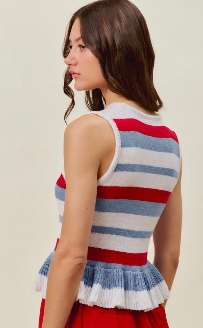 Red/Blue Striped Tank