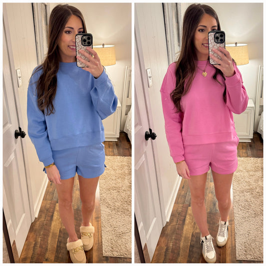 Lounge Shorts and Sweatshirt Set