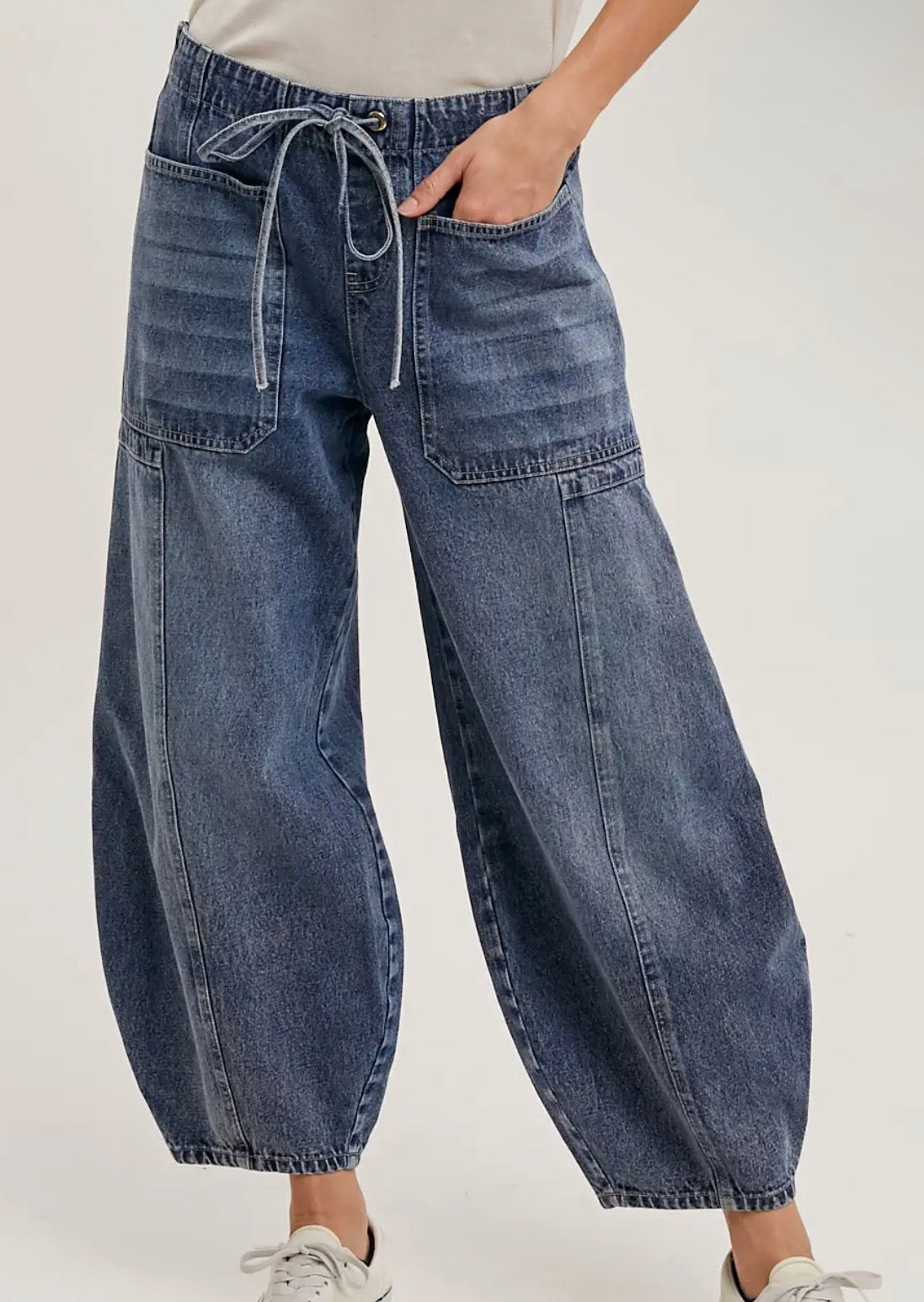 Drawstring Barrel Denim