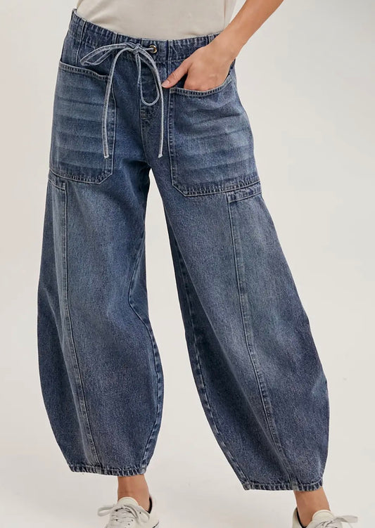 Drawstring Barrel Denim