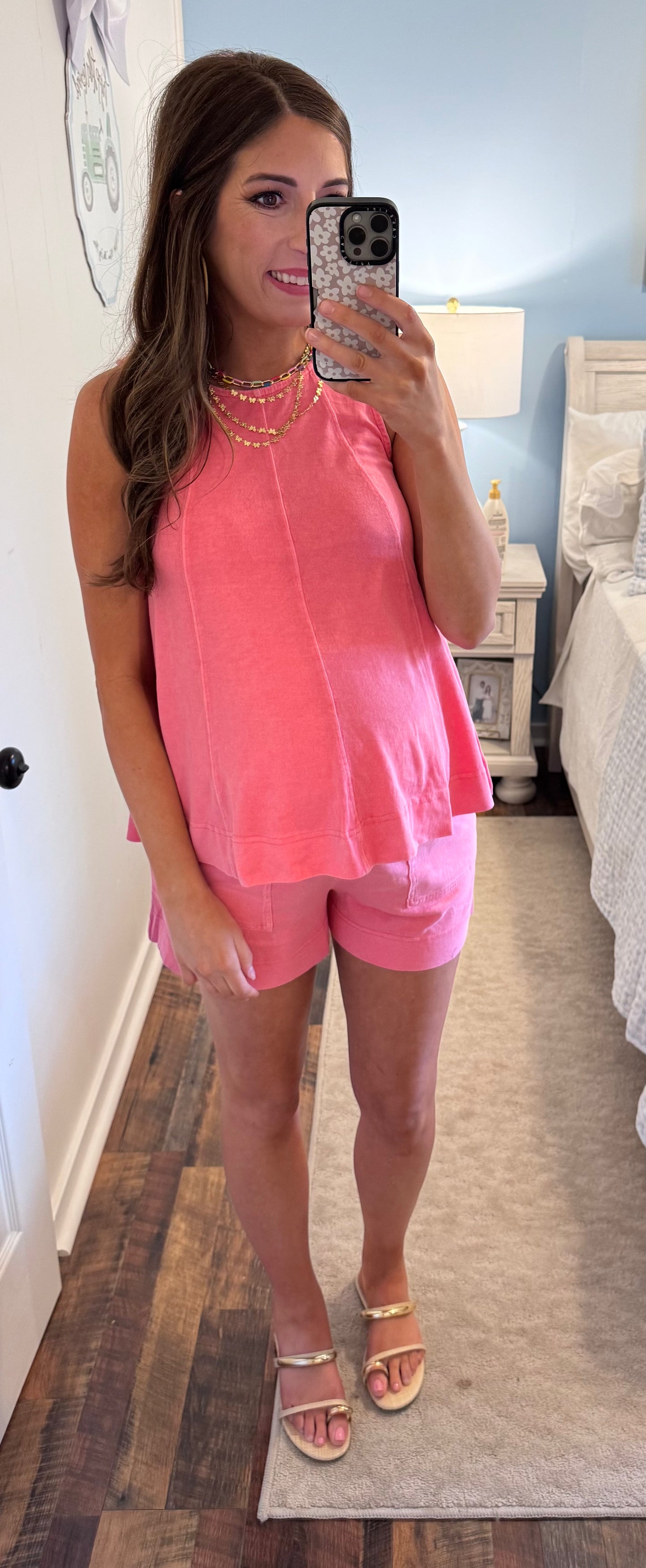 Round Neck Top and Short Set