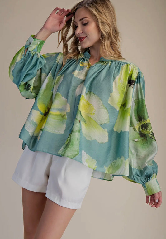 Sage Voluminous Blouse