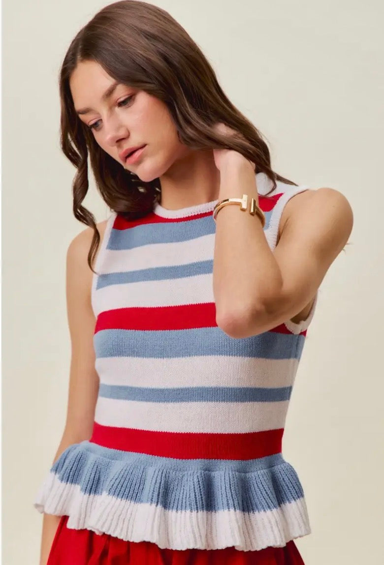 Red/Blue Striped Tank