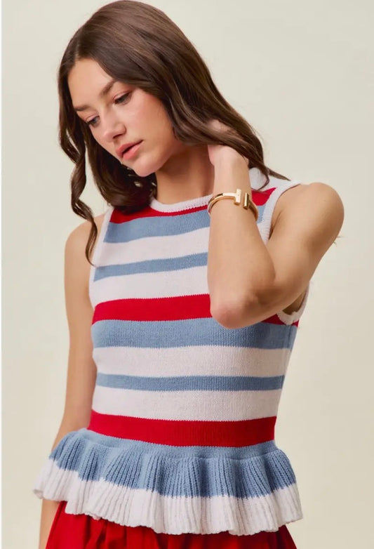 Red/Blue Striped Tank