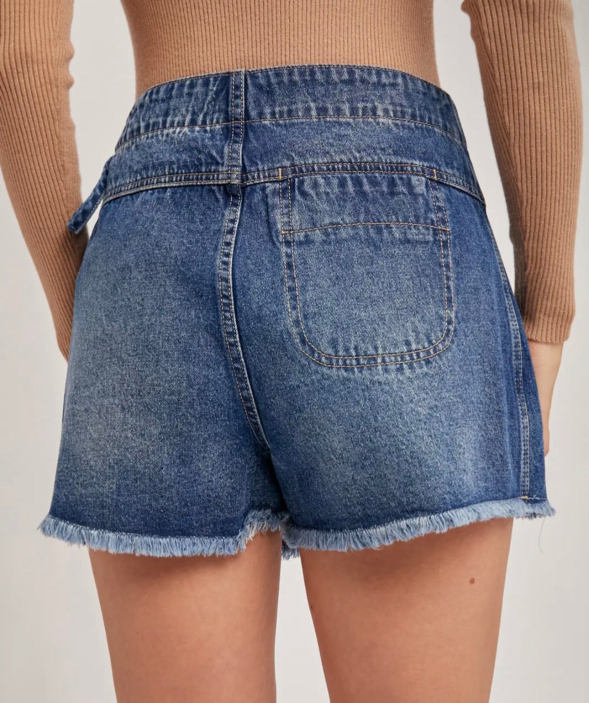 Denim Overlap Skort- Dark