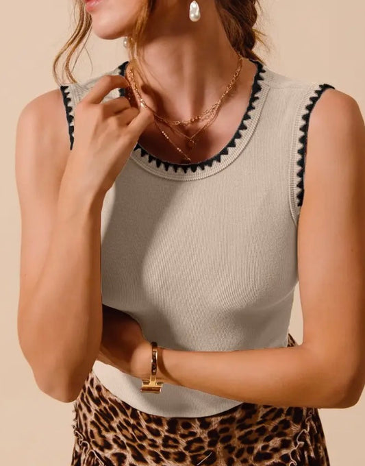 Embroidery Sleeveless Tank