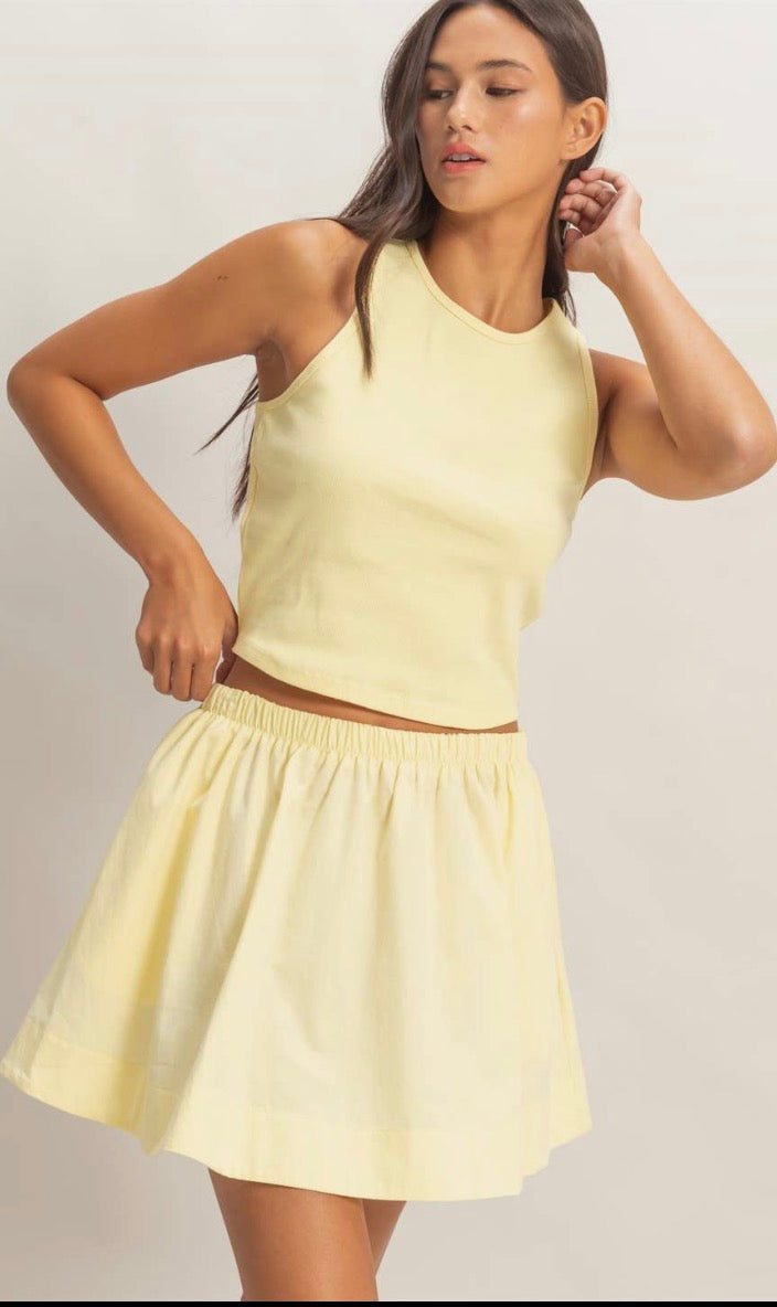 Ribbed Tank and Skirt Set