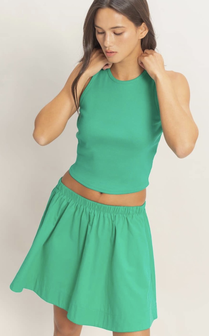 Ribbed Tank and Skirt Set