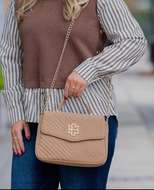 Latte Quilted Crossbody