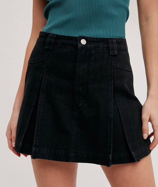 Black Pleated Skort