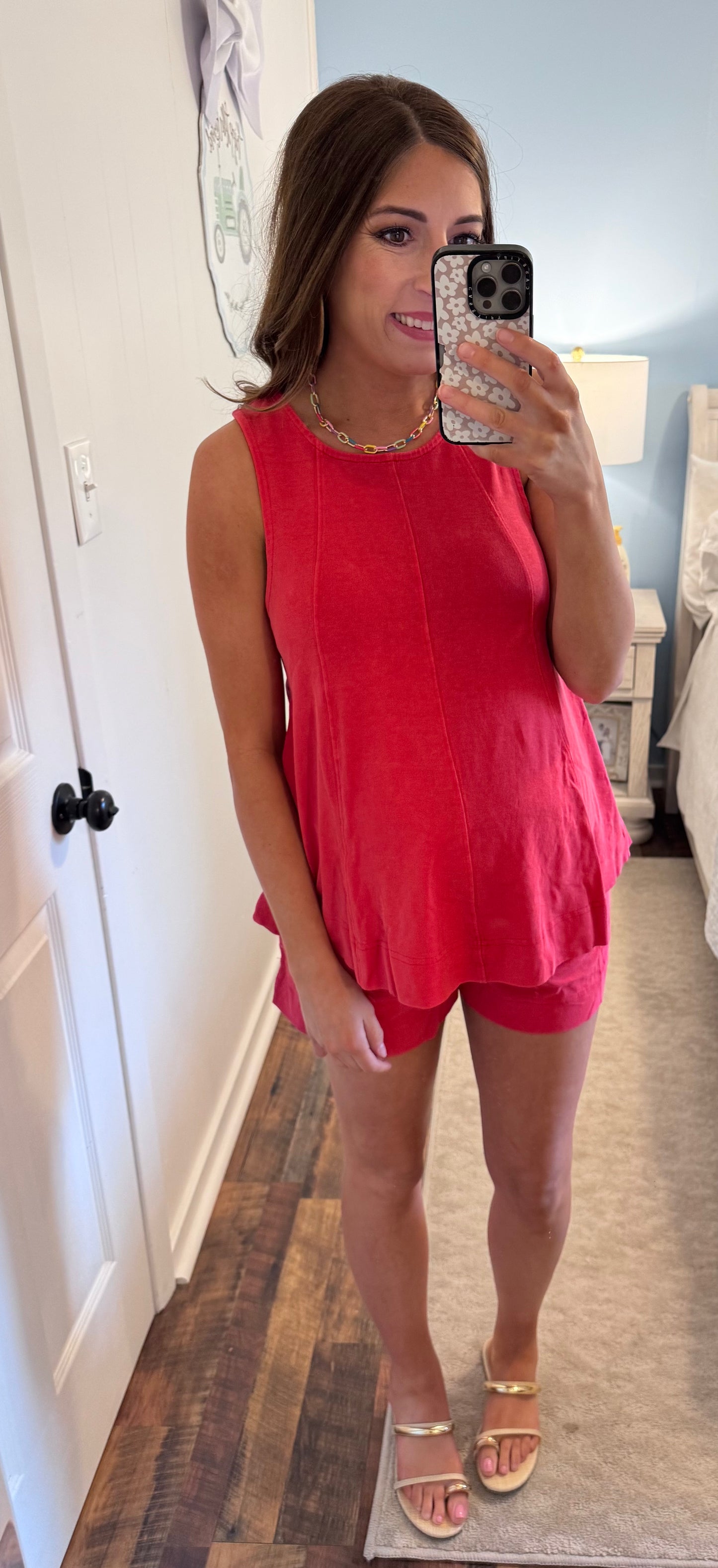 Round Neck Top and Short Set