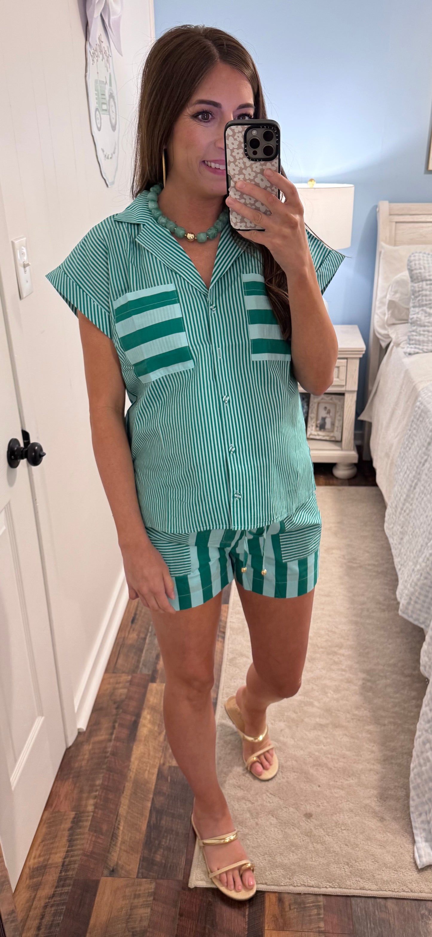 Green Striped Set