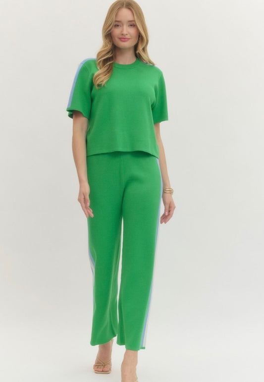 Green Side Striped Set