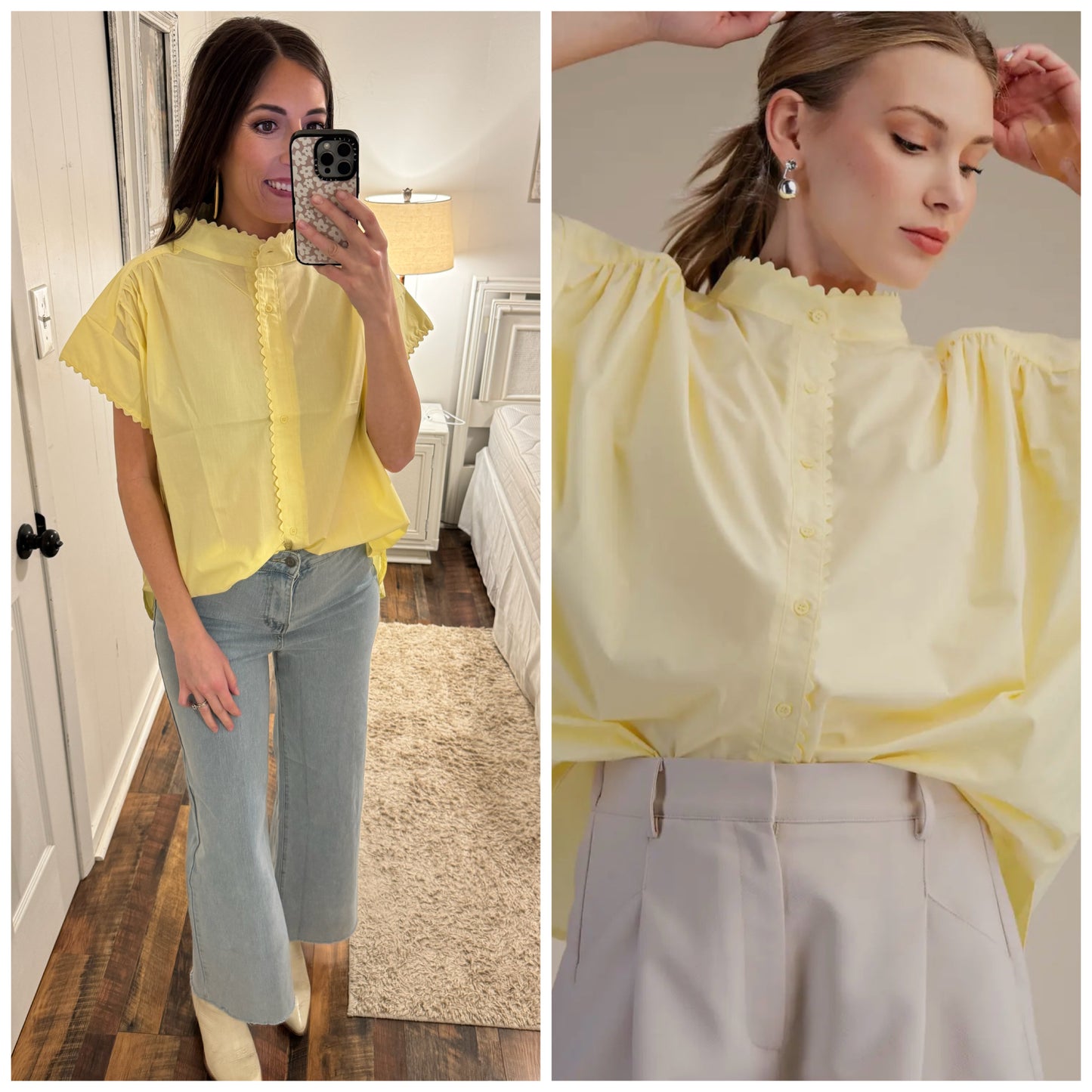 Butter Yellow Cap Sleeve Oversized Top