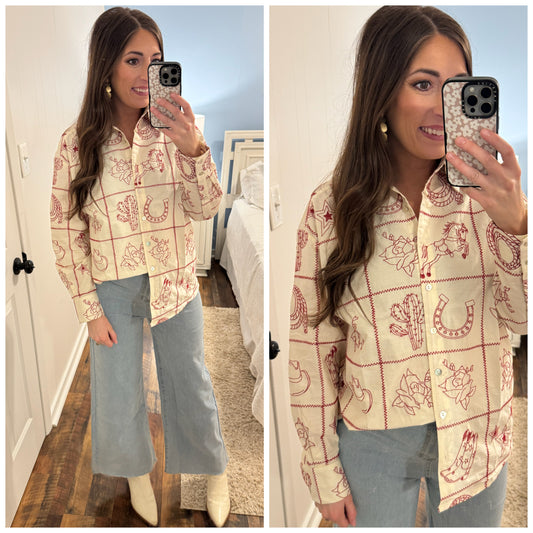 Rodeo Button Down Top