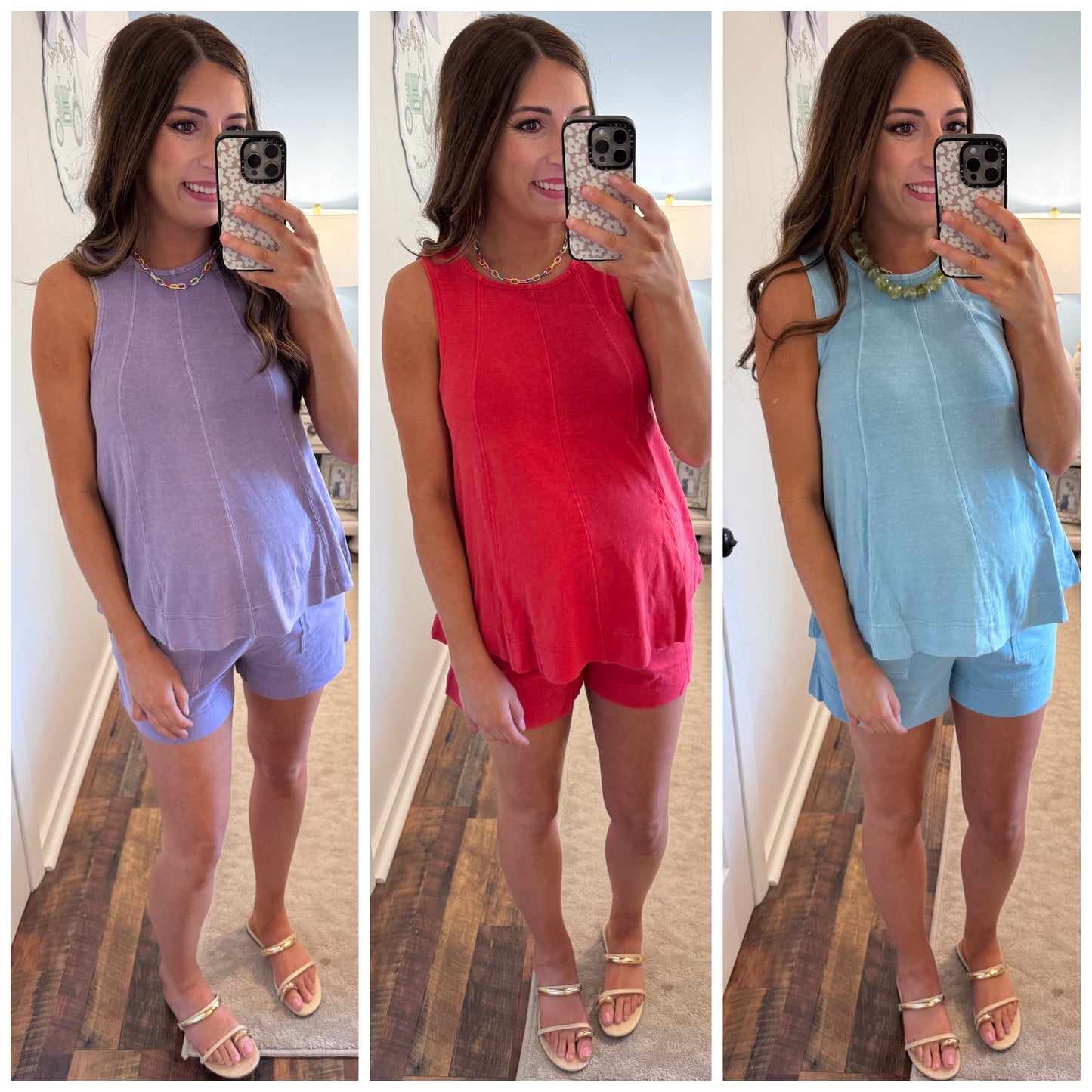 Round Neck Top and Short Set