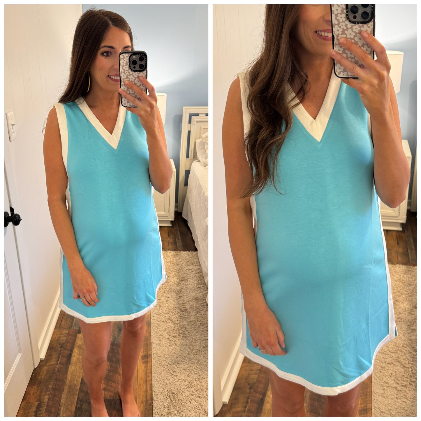 Aqua Mini Dress