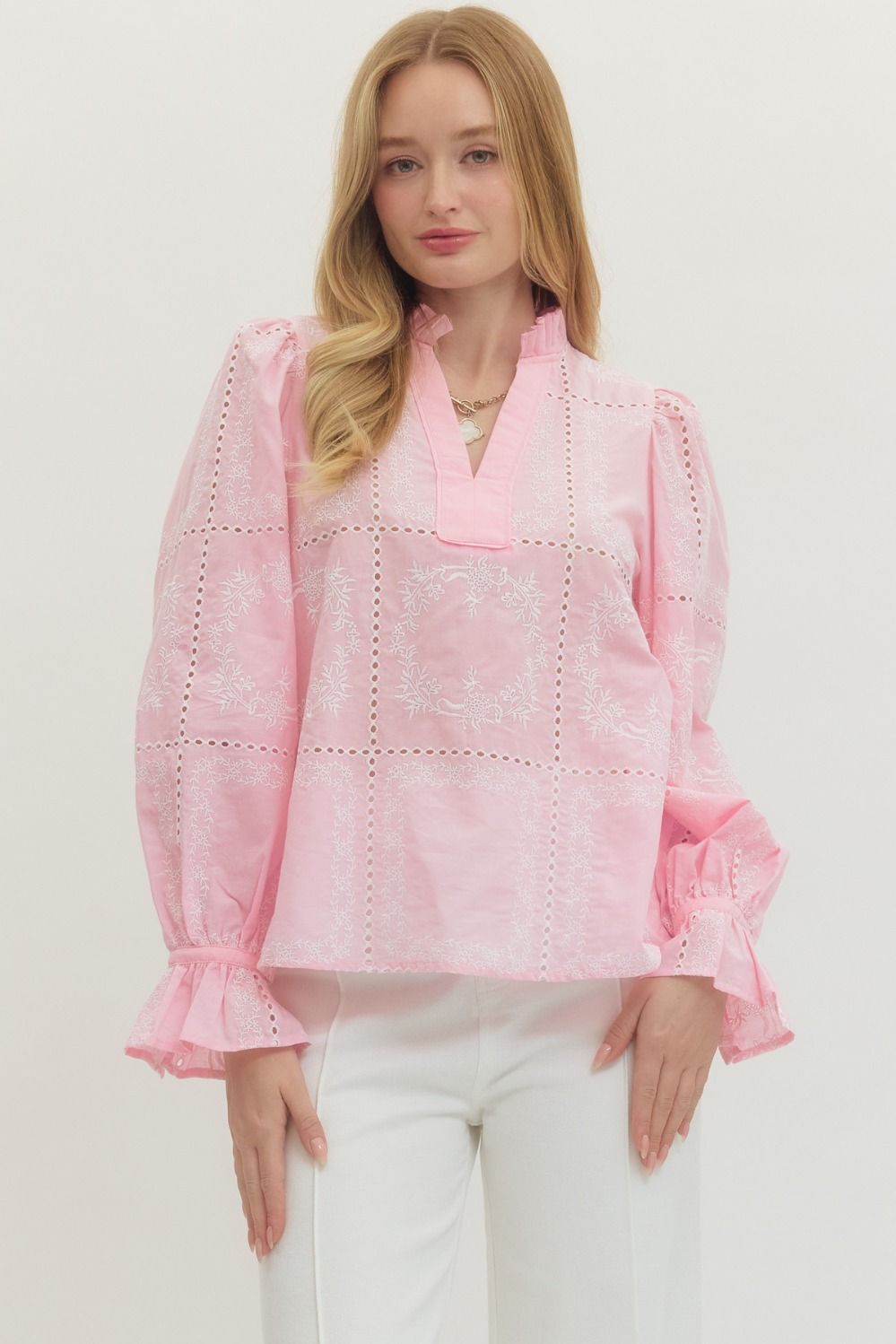 Pink Embroidered Top