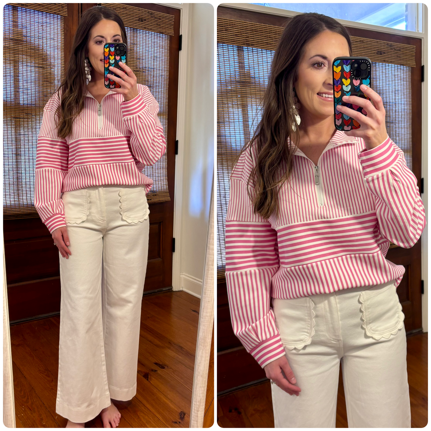 Pink Striped Pullover